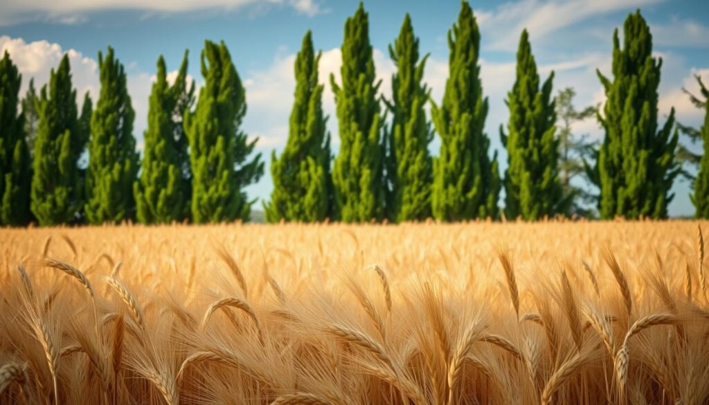 Sebuah Ladang Gandum dengan Pohon Cemara Sebuah Ladang Gandum dengan Pohon Cemara