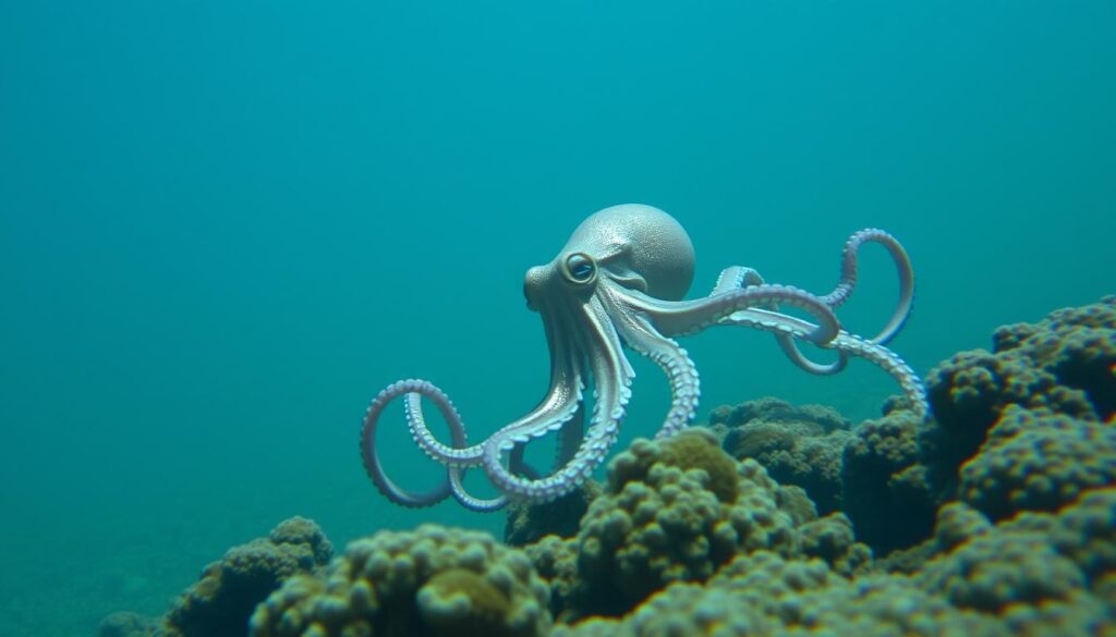 Gurita berburu cacing laut Gurita berburu cacing laut