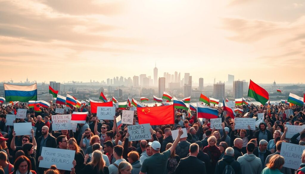 solidaritas global untuk Belarus